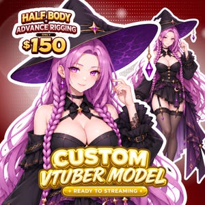 Live2D VTuber Half Body Model Commission | Custom Rigged Anime Avatar | VTube Studio Vbridger Ready