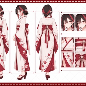 Custom Anime Character Sheet Commission | OC Reference Sheet | DnD Furry VTuber Character Design | Original Character Art