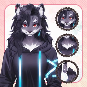 Aangepast harig VTuber Live2D-model | Harige VTuber | VTuber-model | VTuber-item | VTuber-commissie | Tuigage | Vtuber-commissie | Live2D