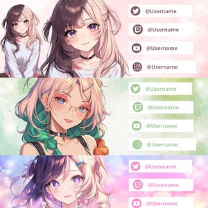 Magical girl anime banner with sparkle and wand motifs in pink and gold, custom VTuber streaming profile header for Twitch YouTube and X, fantasy digital art