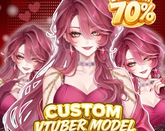Custom VTuber Live2D Model Half Body| Full Rigged anime avatar Commission, VTuber for Twitch YouTube Streaming