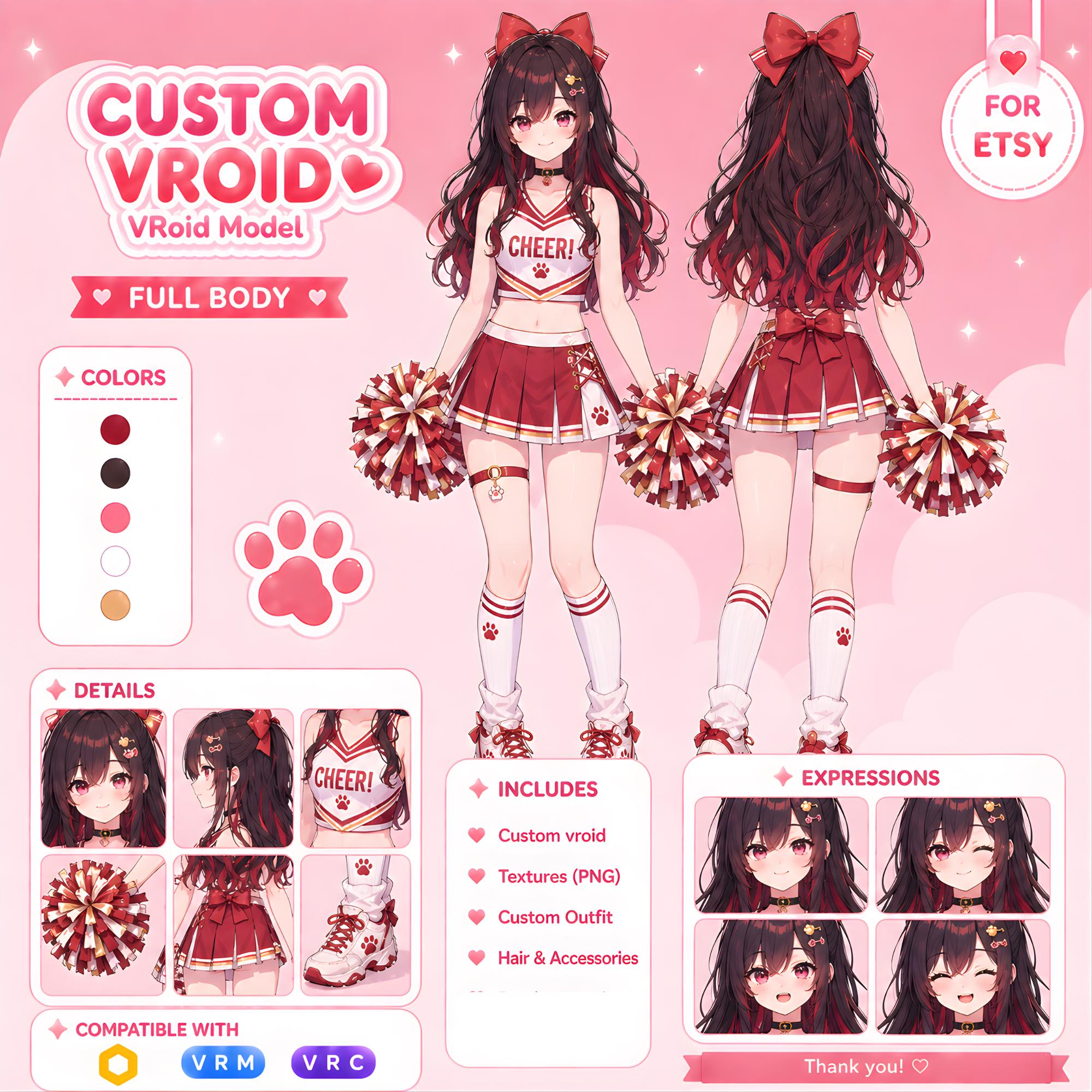 Custom Vroid Vtuber Model Commission | Vroid 3D Avatar (VRM Ready ...
