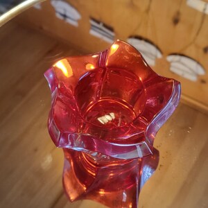 Antique Mikasa Pecific Red Wave candle holder
