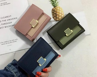 Korea Women short Wallet pink small wallet Purse Card Holder