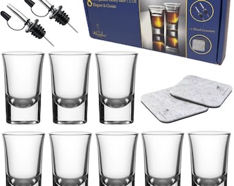 1.5 Oz Shot Glasses Set Of 8 With Heavy Base - Shot Glass Set, Weighted shotglass - For Vodka Tequila Shot Glasses Gift Box by AA Wonders