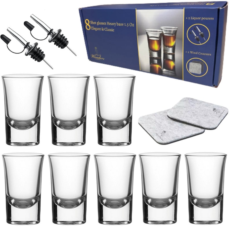 1.5 Oz Shot Glasses Set Of 8 With Heavy Base - Thumbnail 2