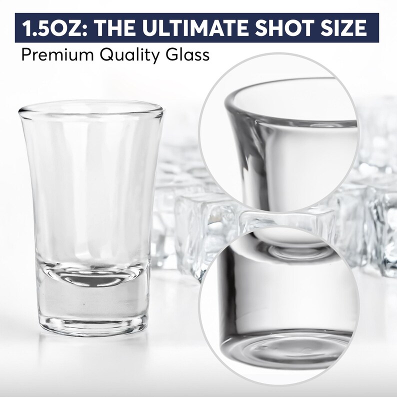 1.5 Oz Shot Glasses Set of 8 With Heavy Base - Shot Glass Set, Weighted ...