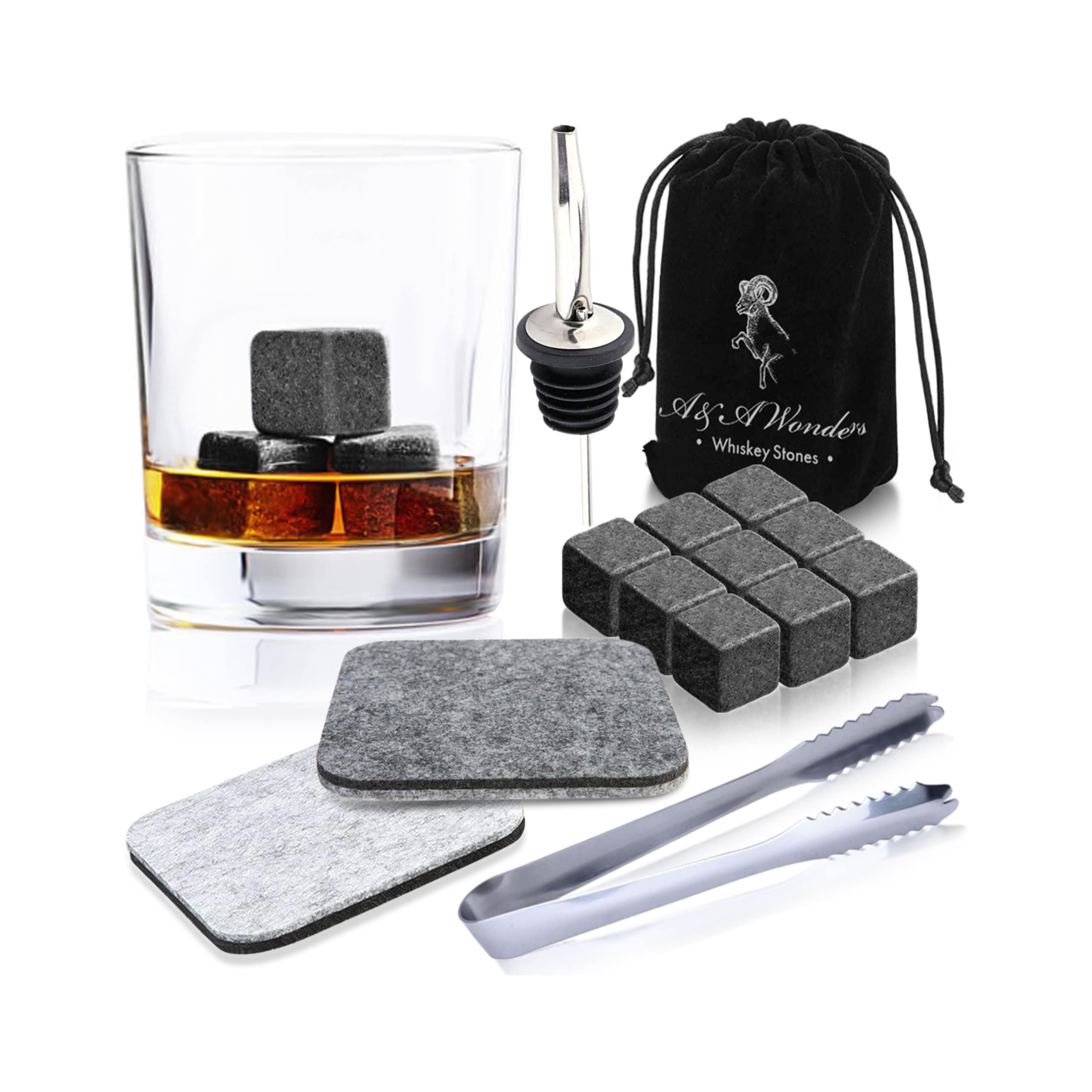 Whiskey Stones Reusable Ice Cubes with Silicone Square Ice Molds Box P –  luxear.shop