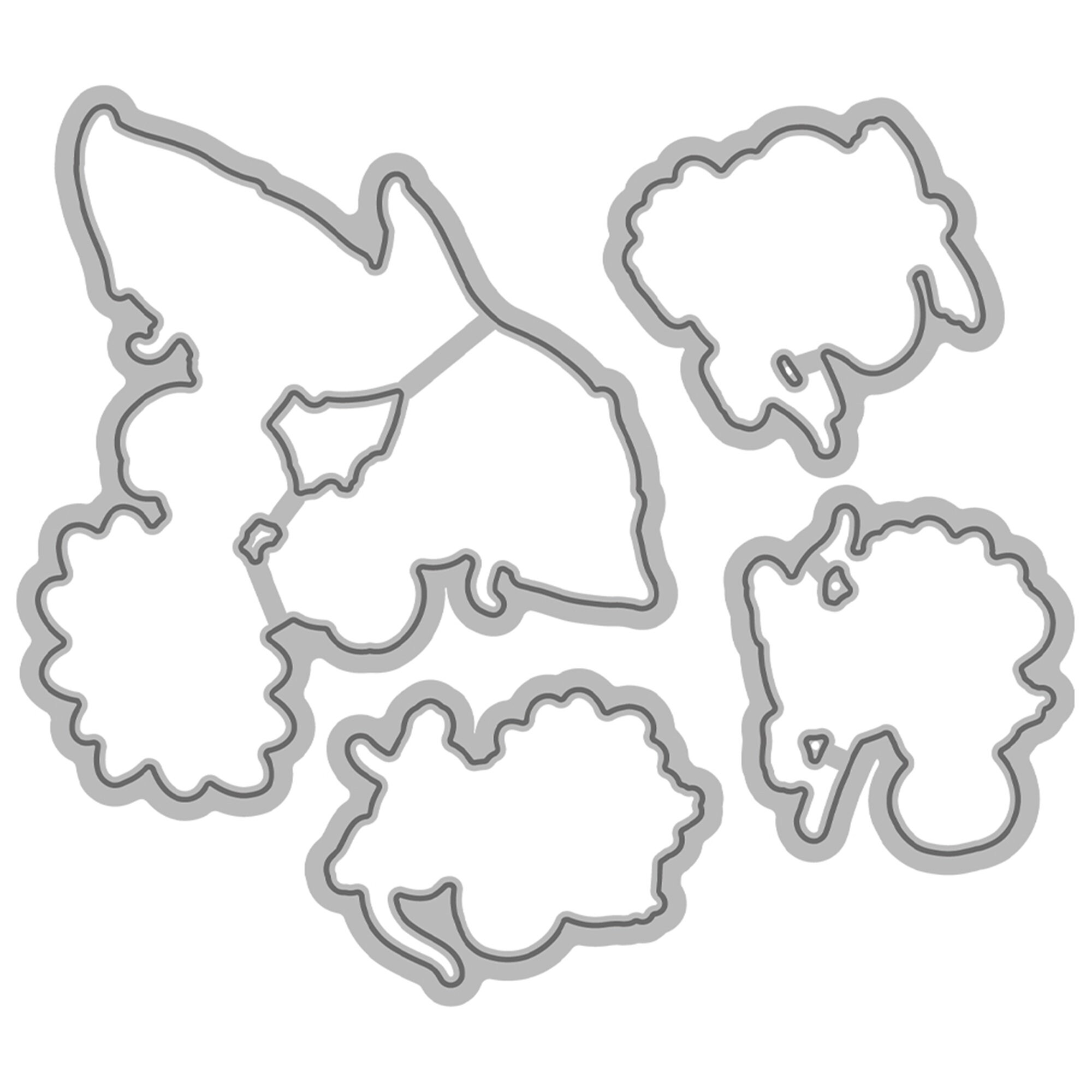 Kawaii Mouse Little Mice and Flowers Clear Stamps and Metal Cutting ...