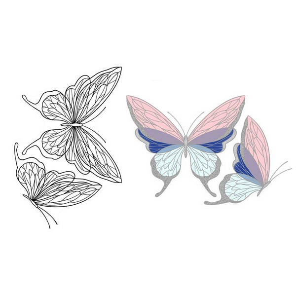 Little Flying Butterfly Clear Stamps Cutting Dies Stencils And Hot Foil Plate Set For Card Making DIY Scrapbooking Supplies For Crafts Decor