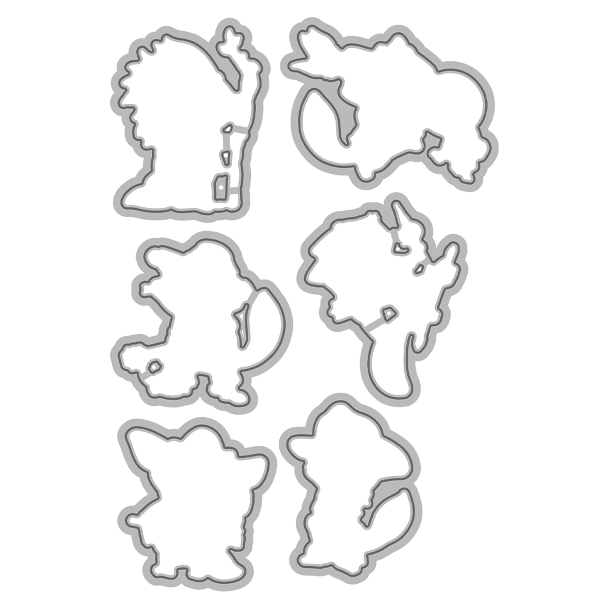 Ancient Tribe Style Cartoon Raccoons Stamps Cutting Dies for Card