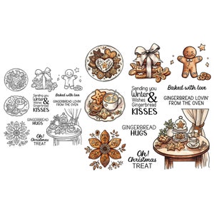 Sweet Dessert Cookies Christmas Gingerbread Men Clear Stamp For Card Making DIY Scrapbooking Supplies For Albums Crafts Xmas Decor