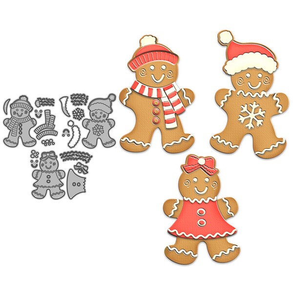 Cute Christmas Gingerbread Man Mini Cutting Dies For Card Making DIY Scrapbooking Supplies Metal Dies For Cards Albums Crafts Decor