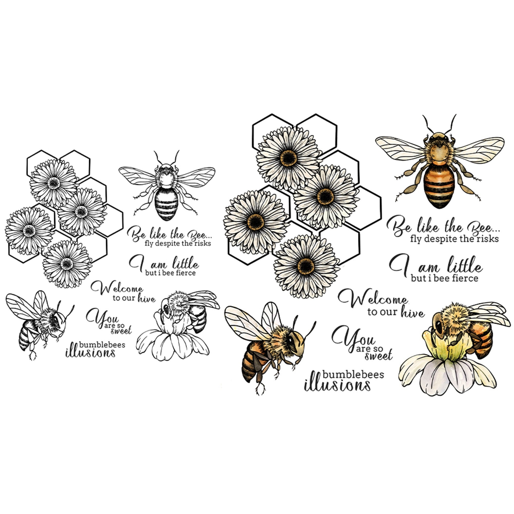 Honey Bee UNMOUNTED rubber stamp, detailed realistic summer bug #9