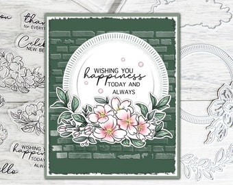 New Arrival Spring Series Blooming Flowers Clear Stamp And Cutting Dies For Cards Decor