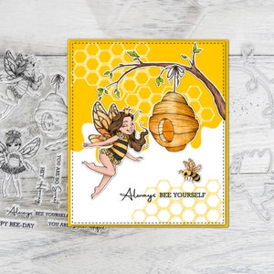 Sweet Honey And Bees Girl Fairy Stamps And Dies Set For Card Making DIY Scrapbooking Silicone Stamps And Metal Cut Dies For Card Album Craft