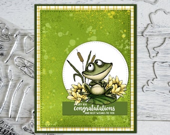 Cute Cartoon Funny Frog Prince Clear Stamp And Cutting Dies