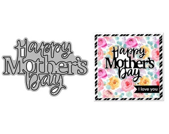 Happy Mother's Day Cutting Dies For Love Gifts DIY Scrapbooking Supplies Metal Cut Dies For Card Making Albums Crafts Decor