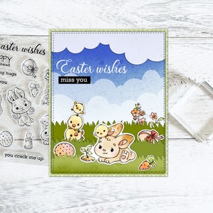 Cute Rabbits Life Easter Eggs Stamps And Cutting Dies For Card Making DIY Scrapbooking Supplies Clear Stamp And Metal Cutting Dies For Album