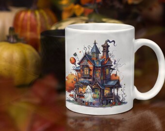 Ghost Pumpkin Mug, Coffee Cup, Supernatural, Cute Ghost Halloween Mug, Fall Coffee Mug