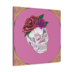 Skeleton Rose Art Canvas Gallery Wraps - Etsy
