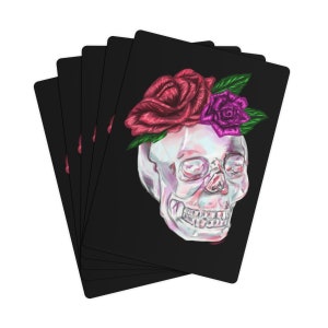 Black Skeleton Playing Poker Card Family Fun Game Night Skull