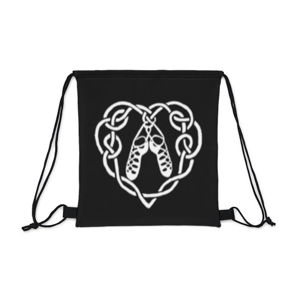 Black and White Celtic knot Irish Dancer Ghillies soft shoe Drawstring dance Bag