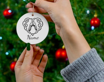 Custom Celtic Knot Irish dancer Ghillies Ceramic Ornament