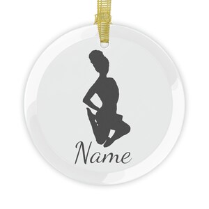 Personalization of Irish dancer cross jump Glass Ornament