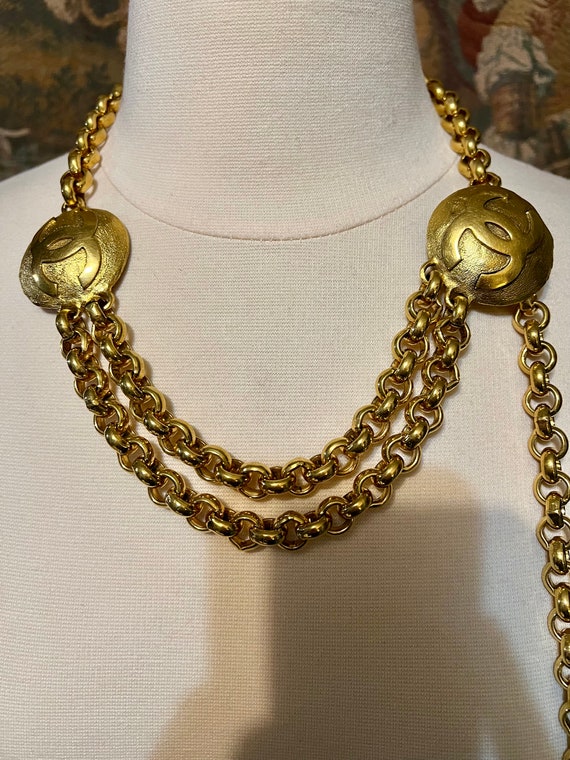 Chanel Vintage 90s Gold Chain Belt - image 4