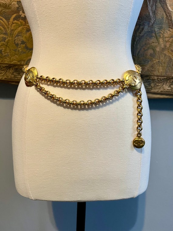 Chanel Vintage 90s Gold Chain Belt - image 3