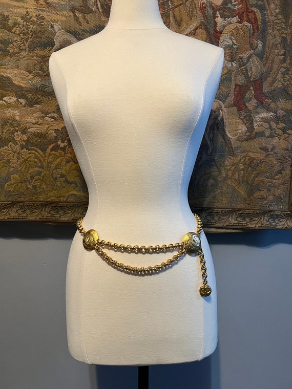 Chanel Vintage 90s Gold Chain Belt - image 2