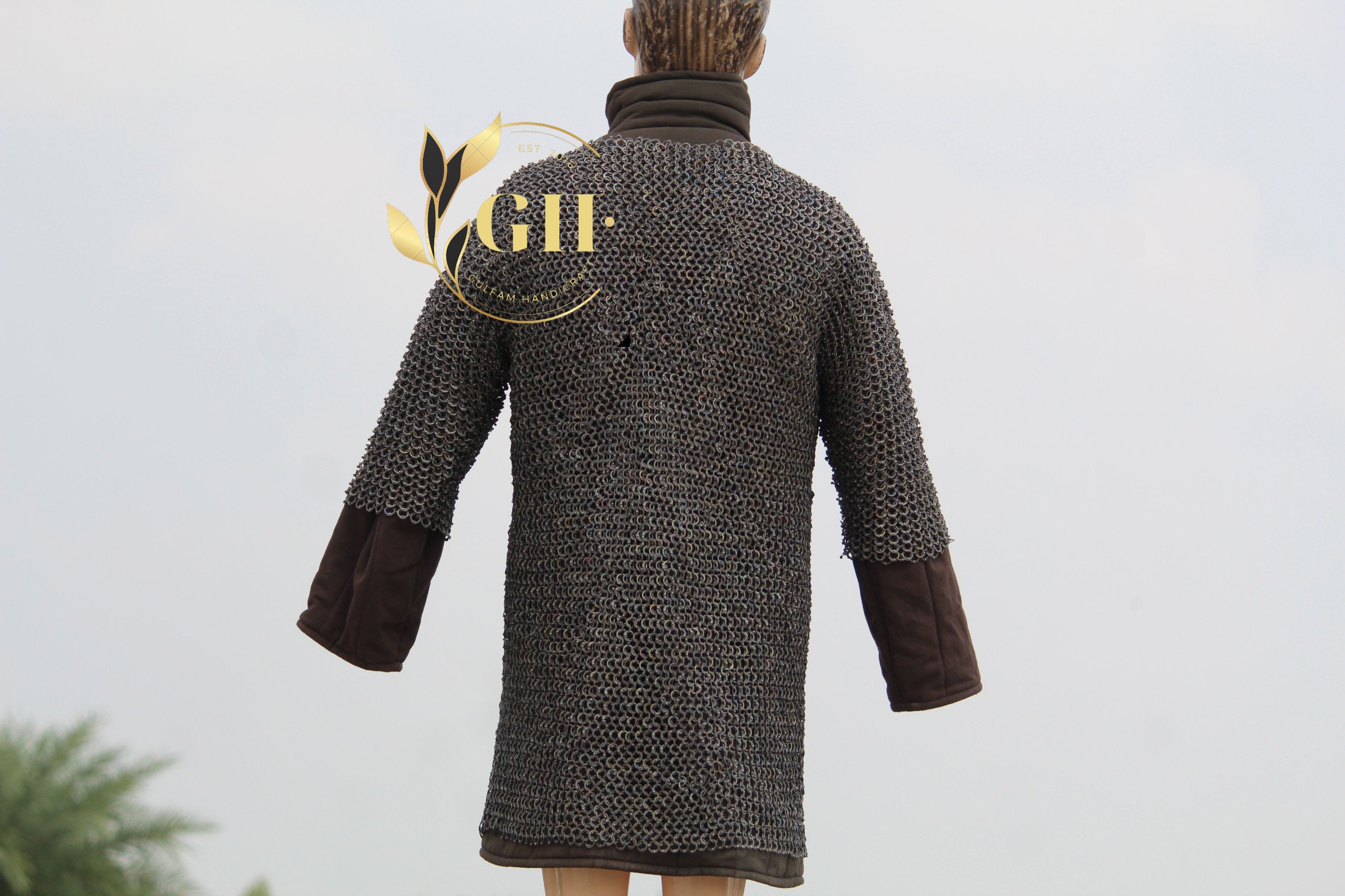 Titanium Chainmail Hauberk Medieval Armor Chainmail Shirt Flat Etsy