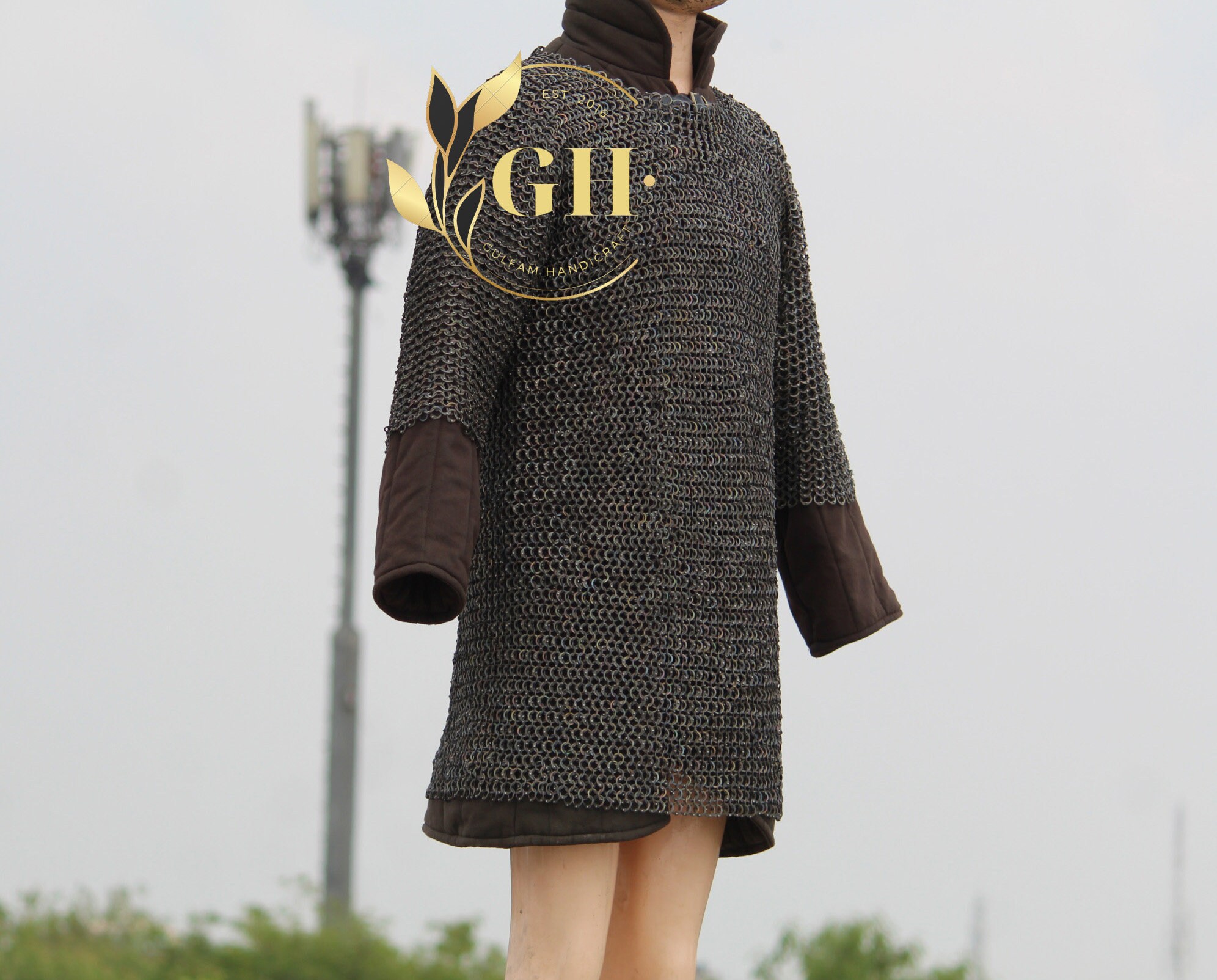 Titanium Chainmail Hauberk Medieval Armor Chainmail Shirt Flat Etsy