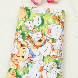 Cute Cat Fabric Lucky Kitty Fabric Japanese Anime Fabric Anime Cotton Fabric By The Half Yard