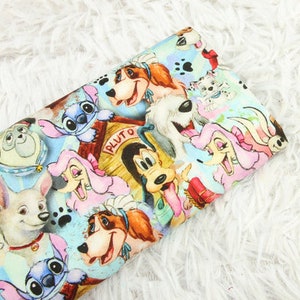 Stitch × The Hundred and One Dalmatians Fabric Blue Koala Fabric Cartoon Anime Cotton Fabric By The Half Yard