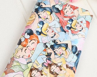 Disney Multi Princess Fabric Cinderella Ariel Snow White Fabric Cartoon Anime Cotton Fabric By The Half Yard