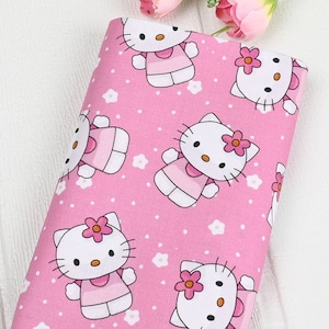 Hello Kitty Fabric Cat Lucky Kitty Fabric Japanese Anime Fabric Anime Cotton Fabric By The Half Yard
