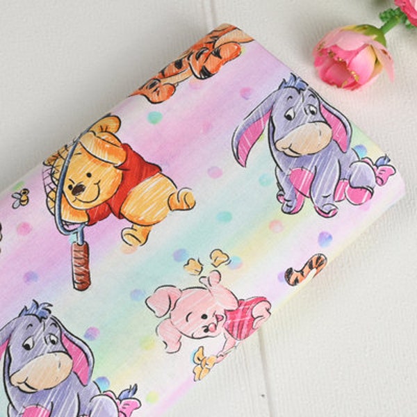 Winnie the Pooh Fabric Disney Pooh And friends Fabric Anime Cotton Fabric By The Half Yard