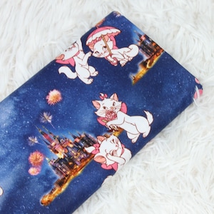 Marie Cat Fabric Valentine's Fabric Pink Disney Cat Fabric Anime Cotton Fabric By The Half Yard