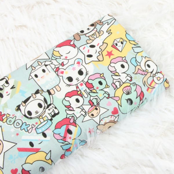 Tokidoki Fabric Pink Unicorn Fabric Japanese Anime Fabric Anime Cotton Fabric By The Half Yard