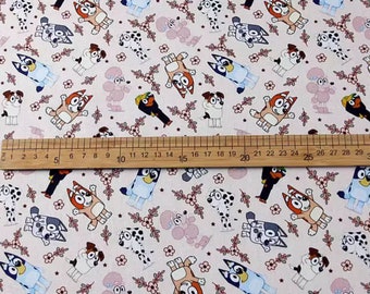 Bluey Fabric Anime Fabric  Blue Dog Fabric Cartoon Cotton Fabric By The Half Yard