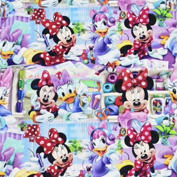 Disney's Mickey Mouse Fabric Daisy Duck Fabric Anime Cotton Fabric By The Half Yard