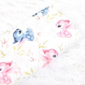 Stitch and Angel Fabric Blue Koala Fabric Cartoon Anime Cotton Fabric By Half Yard