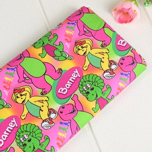Tissu Barney and Friends avec des dinosaures Tissu Barney et dinosaures Tissu en coton Anime par mètre