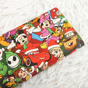 Christmas Disney Cartoon Character Fabric Mickey Minnie Mouse Fabric Cartoon Anime Cotton Fabric By The Half Yard