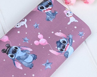 Stitch Fabric Blue Koala Fabric Anime Cotton Fabric By The Half Yard