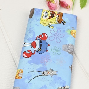 SpongeBob SquarePants Fabric SpongeBob Patrick Fabric Cartoon Anime Cotton Fabric By The Half Yard