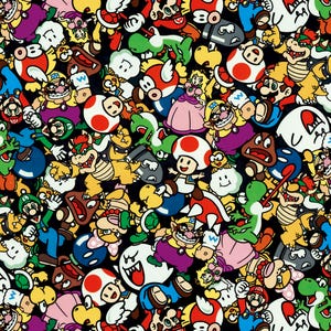 Nintendo Super Mario i Luigi Fabric Classic Game Fabric Anime Cotton Fabric By Half Yard
