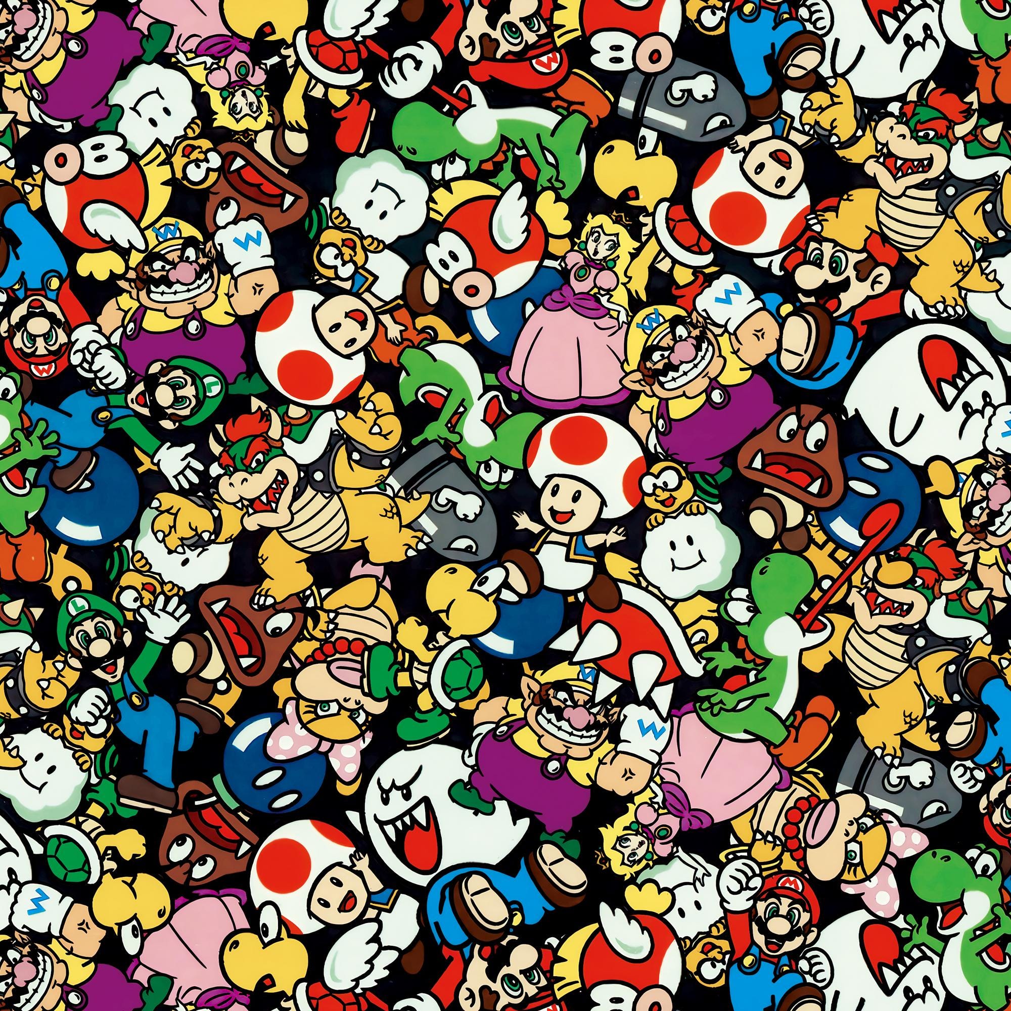 Nintendo Super Mario and Luigi Fabric Classic Game Fabric Anime Cotton Fabric By The Half Yard